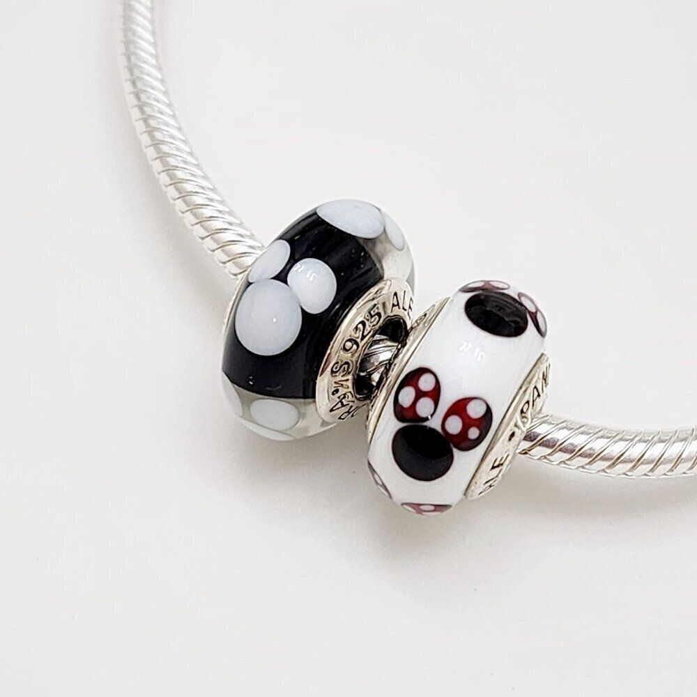 Pandora Mickey and Minnie 2 Murano Charms